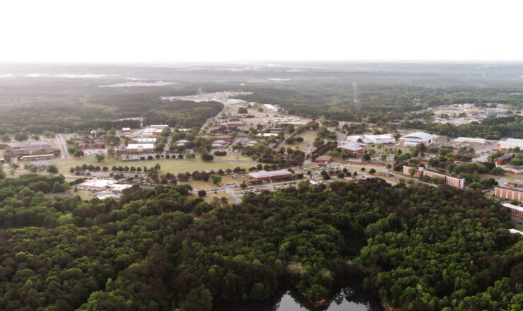 An Aerial view of Fort Novosel taken before the Fort Novosel post run on April 12.