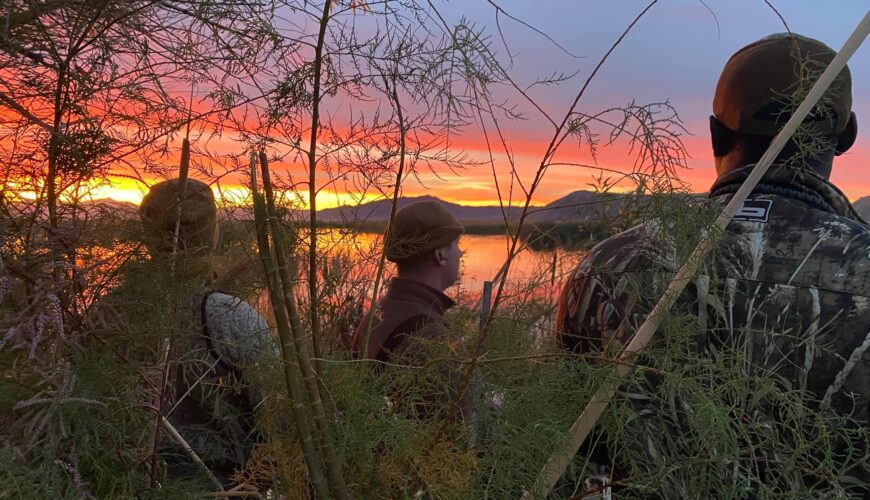 Camp Pendleton marines await ducks at the bases San Jacincto wildlife area
