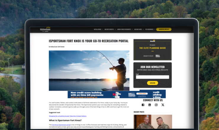 a computer screen showing an article on isportsman at fort knox