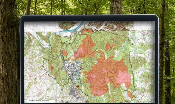 computer showing hunting maps for fort knox