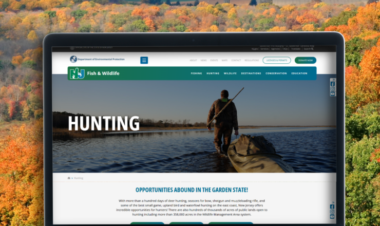 computer showing hunting regulations for new jersey