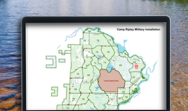 computer showing hunting maps for camp ripley