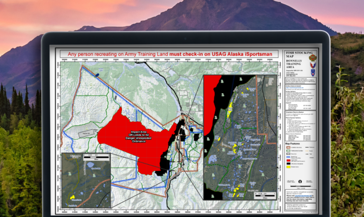 A view of USAG Alaska maps on a computer screen