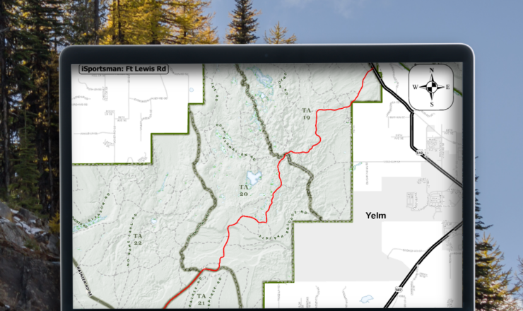 computer showing hunting maps for JBLM