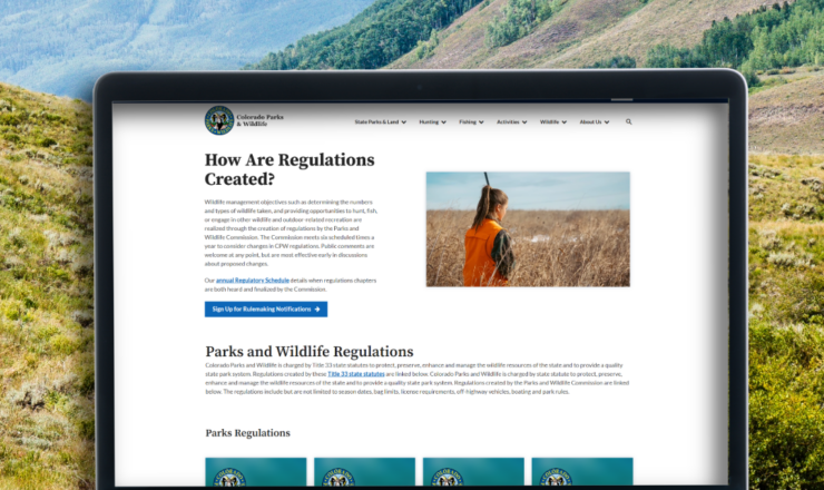 computer showing hunting regulations for colorado