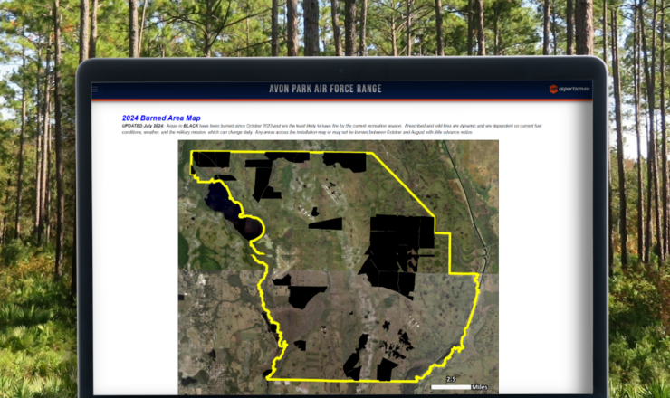 computer showing hunting maps for avon park
