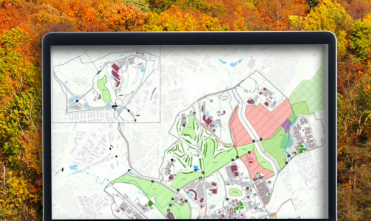 Computer showing hunting maps for fort belvoir