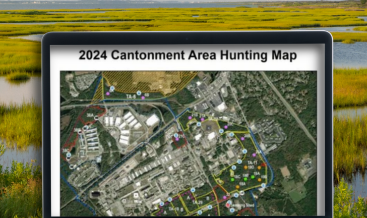 computer showing hunting maps for fort gregg-adams