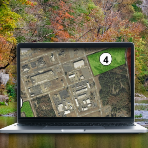 computer showing hunting maps for little rock AFB