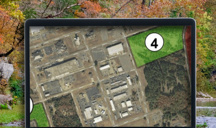 computer showing hunting maps for little rock AFB
